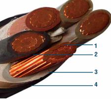 Конструкция кабеля марки КНРнгБГ 5х50 0,6/1,0 кВ