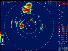 Рис. 3. Тунцы атакуют косяк сардин (140 KHz)